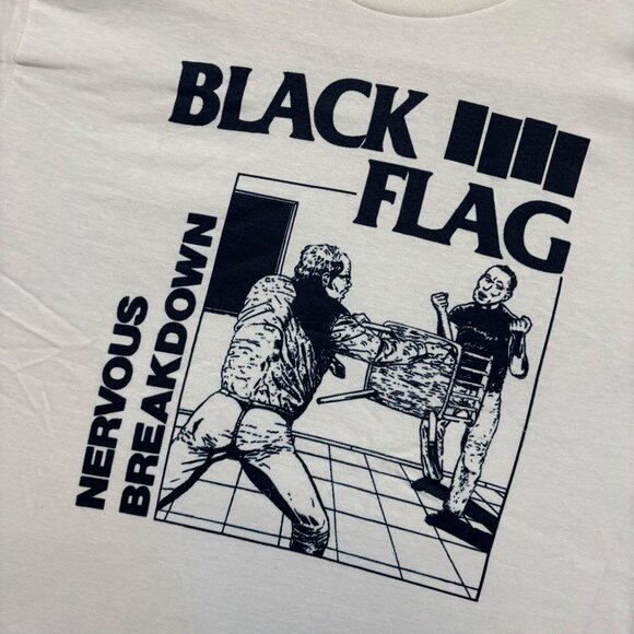Black Flag “Nervous Breakdown” Punk Rock Band Graphic T-Shirt Size Large - Picture 4 of 4